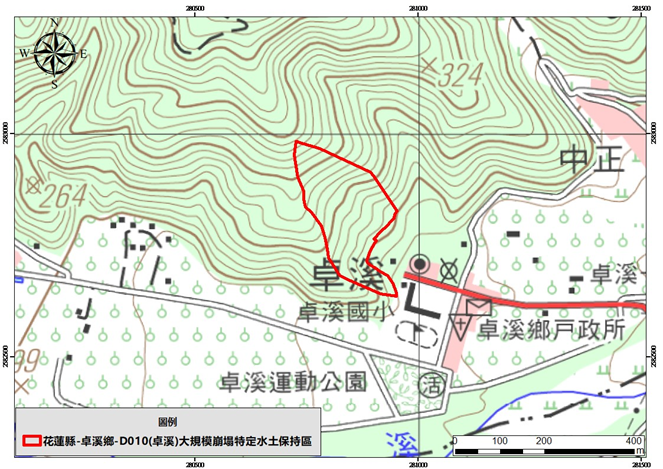 花蓮縣-卓溪鄉-D010(卓溪) 劃定範圍
